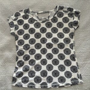 Talbots Cap Sleeve Tee with Back V Neck Cutout